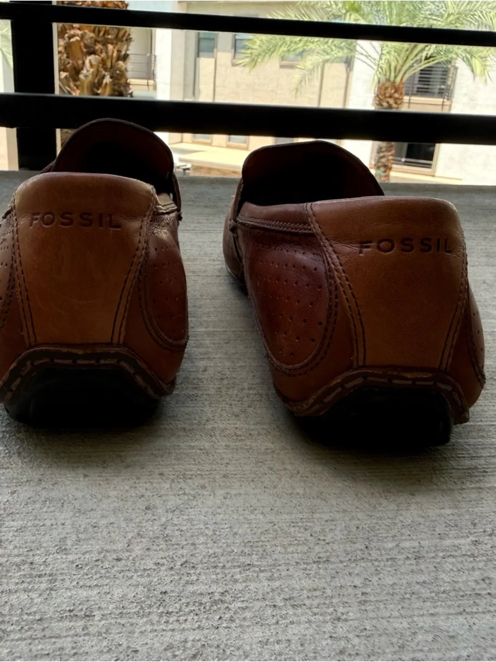 Fossil FFM4006200 Men’s 11 Brown Leather Penny Loafers Driving Moccasin Shoes